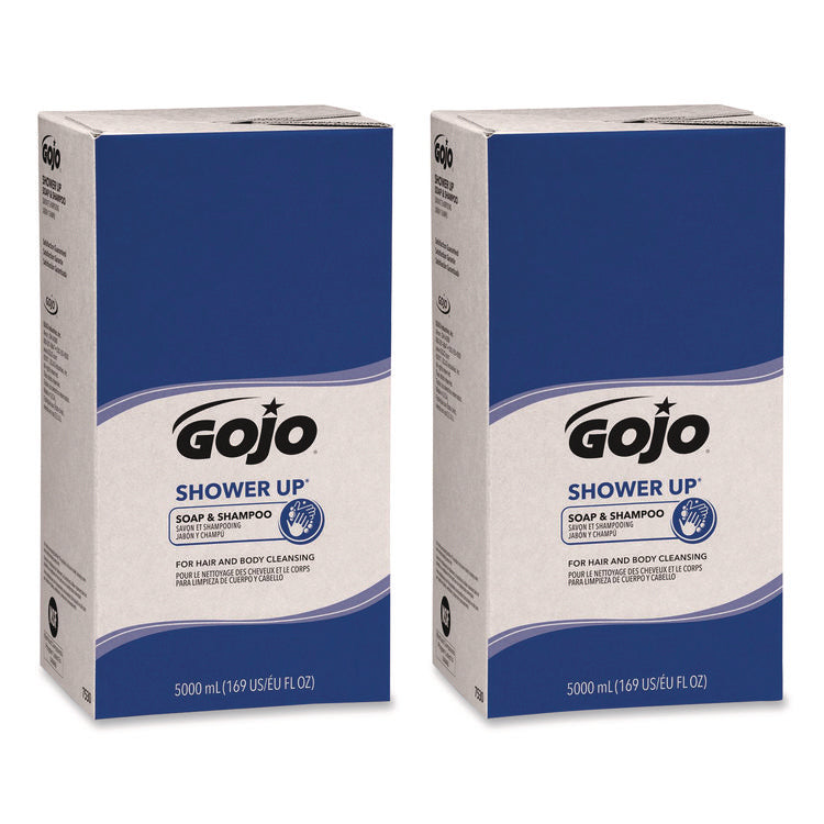 SHOWER UP Soap and Shampoo, Clean, 5,000 mL Refill Bag, 2/Carton