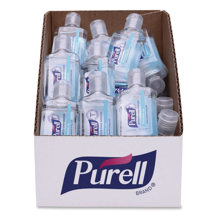 Advanced Hand Sanitizer Refreshing Gel, 1 oz Flip-Cap Bottle with Display Box, Clean Scent, 36/Bowl