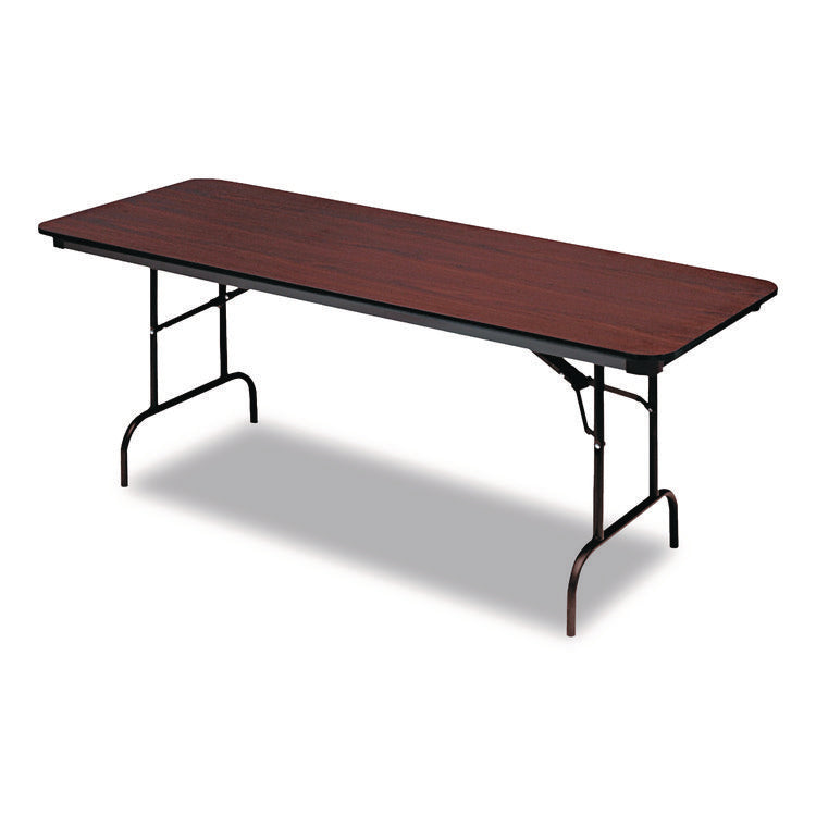 OfficeWorks Commercial Wood-Laminate Folding Table, Rectangular, 72" x 30" x 29", Mahogany