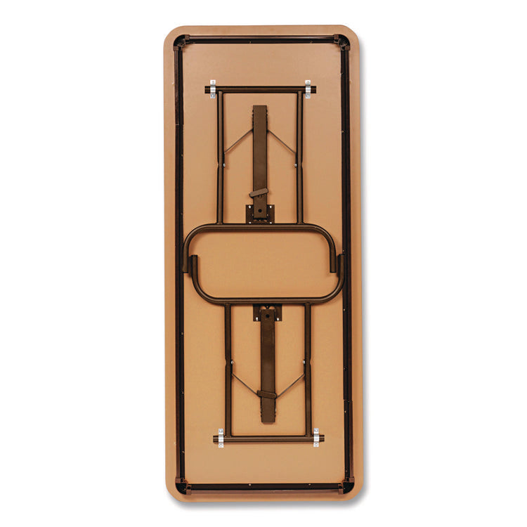 OfficeWorks Commercial Wood-Laminate Folding Table, Rectangular, 72" x 30" x 29", Gray/Charcoal