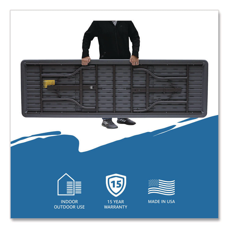 IndestrucTable Industrial Folding Table, Rectangular, 96" x 30" x 29", Charcoal
