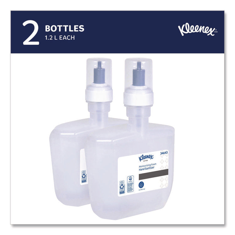 Super Moisturizing Foam Hand Sanitizer, 1,200 mL Cassette, Unscented, 2/Carton