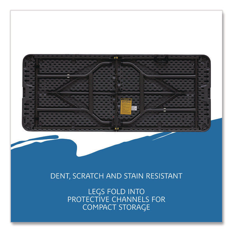 IndestrucTable Classic Bi-Folding Table, Rectangular, 30" x 72" x 29", Charcoal