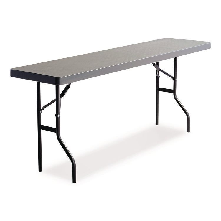 IndestrucTable Commercial Folding Table, Rectangular, 48" x 24" x 29", Charcoal Top, Charcoal Base/Legs