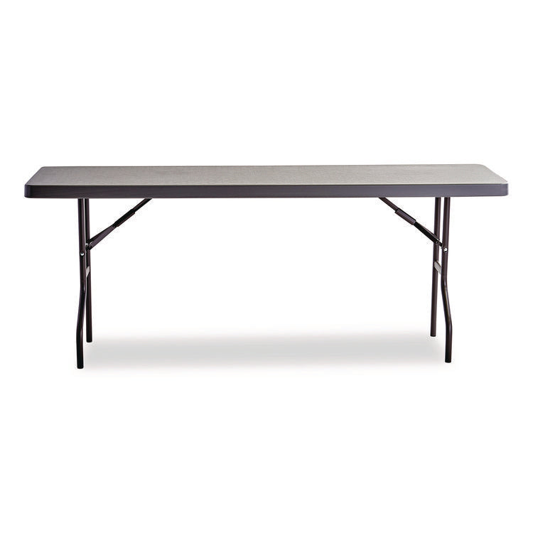 IndestrucTable Commercial Folding Table, Rectangular, 48" x 24" x 29", Charcoal Top, Charcoal Base/Legs