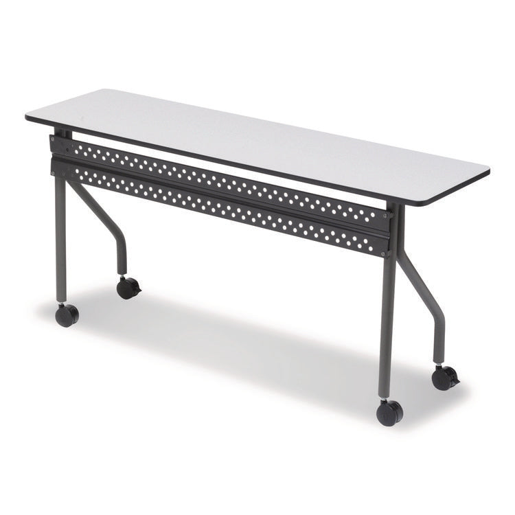 OfficeWorks Mobile Training Table, Rectangular, 72" x 18" x 29", Gray/Charcoal