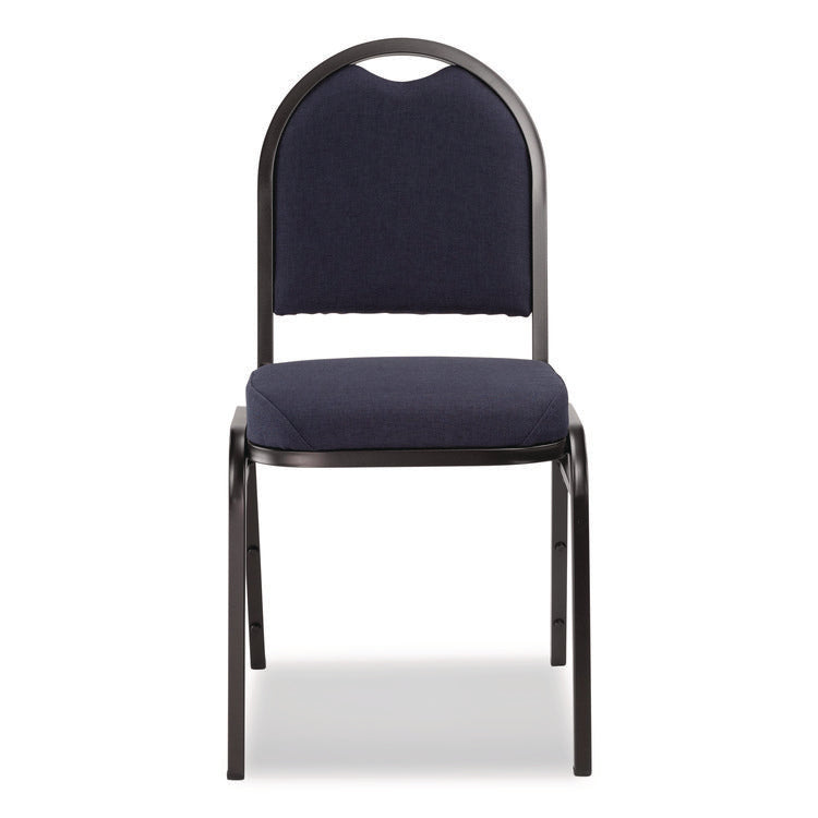9200 Series Premium Upholstered Stack Chair, Fabric, Supports 500 lbs, 19" Seat Ht, Midnight Blue Seat/Back, Black Base, 2/Pk