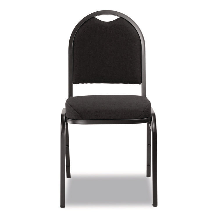 9200 Series Premium Upholstered Stack Chair, Fabric, Supports 500 lb,19" Seat Height, Ebony Black Seat/Back, Black Base, 2/PK