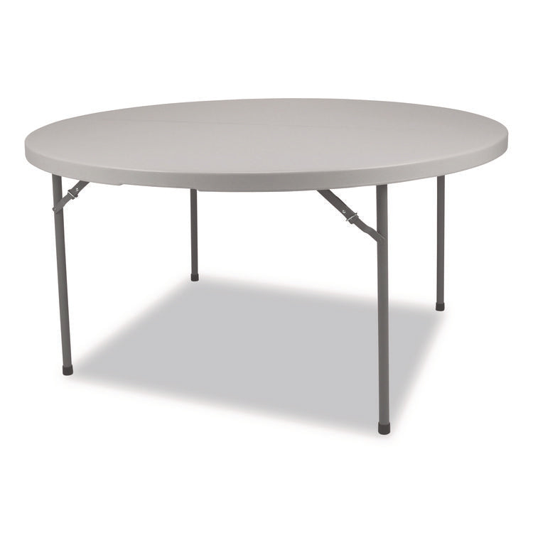 Comfort Max Fold-in-Half Table, Round, 60w x 60d x 29.25h, Speckled Gray Top, Gray Base/Legs