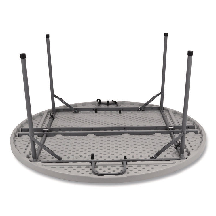 Comfort Max Fold-in-Half Table, Round, 60w x 60d x 29.25h, Speckled Gray Top, Gray Base/Legs