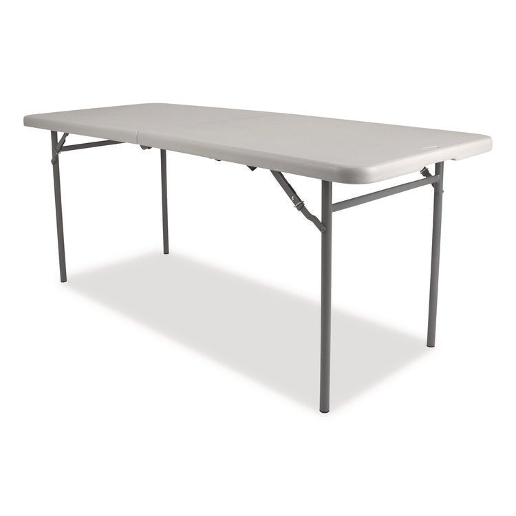 Comfort Max Fold-in-Half Table, Rectangular, 60w x 30d x 29.25h, Speckled Gray Top, Gray Base/Legs