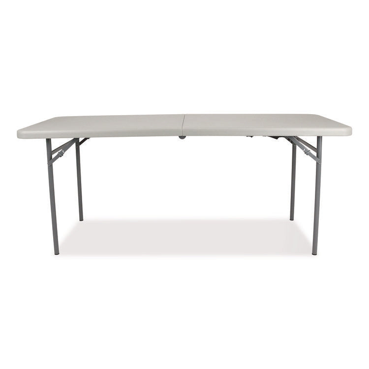Comfort Max Fold-in-Half Table, Rectangular, 60w x 30d x 29.25h, Speckled Gray Top, Gray Base/Legs