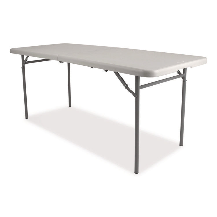 Comfort Max Fold-in-Half Table, Rectangular, 72w x 30d x 29.25h, Speckled Gray Top, Gray Base/Legs