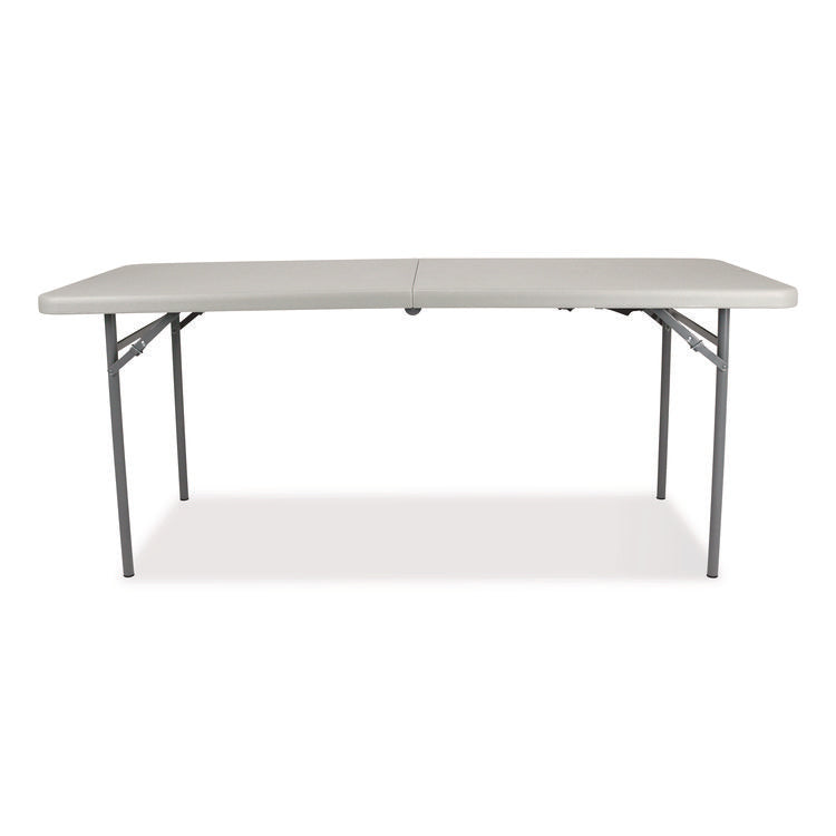 Comfort Max Fold-in-Half Table, Rectangular, 72w x 30d x 29.25h, Speckled Gray Top, Gray Base/Legs
