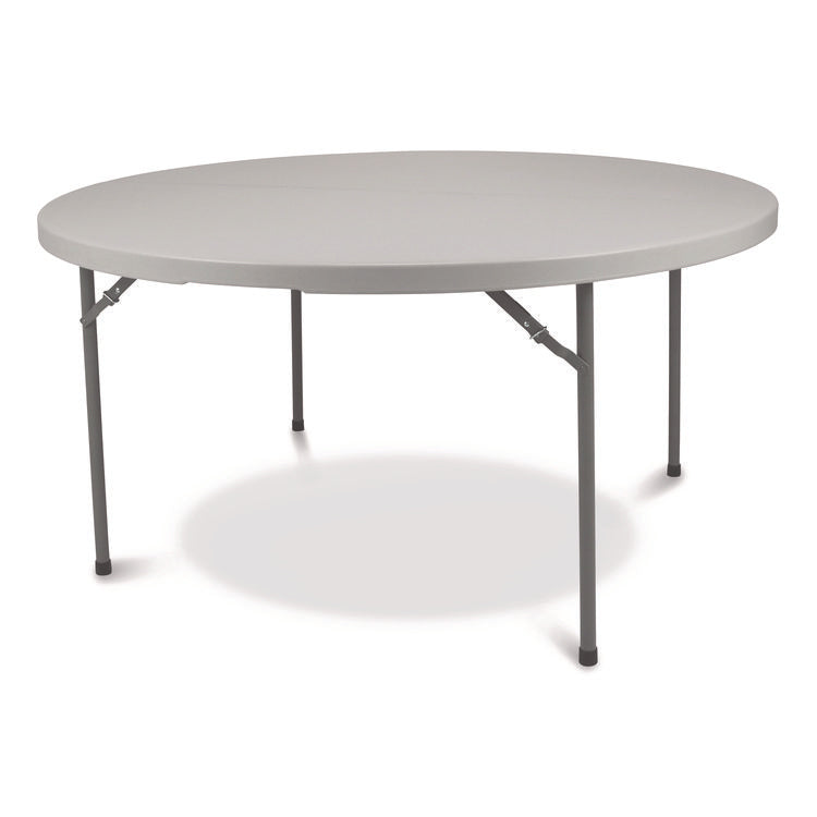 Comfort Max Fold-in-Half Table, Round, 48w x 48d x 29.25h, Speckled Gray Top, Gray Base/Legs