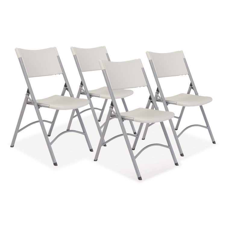 Heavy-Duty Folding Table and Folding Chair Set, Speckled Gray, Square, 36" x 36" x 29.5", Speckled Gray Top, Gray Legs