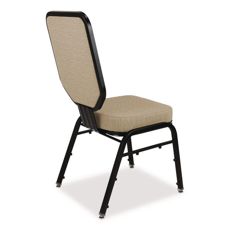 Flex-Back Banquet Chair, Supports Up to 500 lbs, 18.6" Seat Height, Morticia Taupe Seat/Back, Black Base, 2/Pack