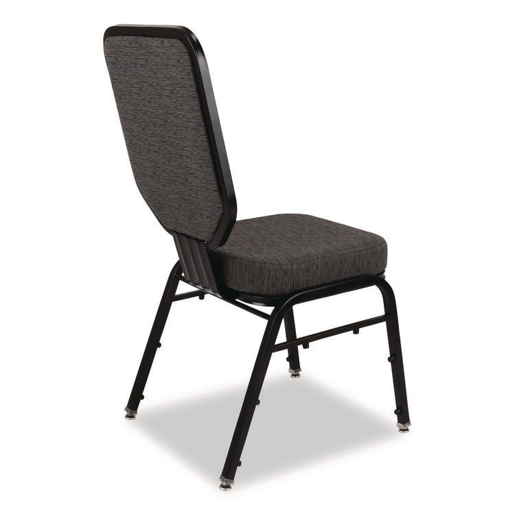 Flex-Back Banquet Chair, Supports Up to 500 lbs, 18.6" Seat Height, Morticia Onyx Seat/Back, Black Base, 2/Pack