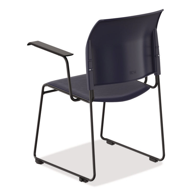 8700 Series Cafetorium Chair With Armrests, Supports Up to 500 lb, 18" Seat Height, Blue Seat/Back, Black Base, 8/Pack