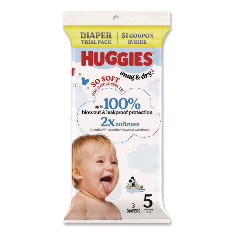 Snug and Dry, Size 5, Over 27 lbs, Disney Design, 3 Diapers/Pack, 30 Packs/Carton