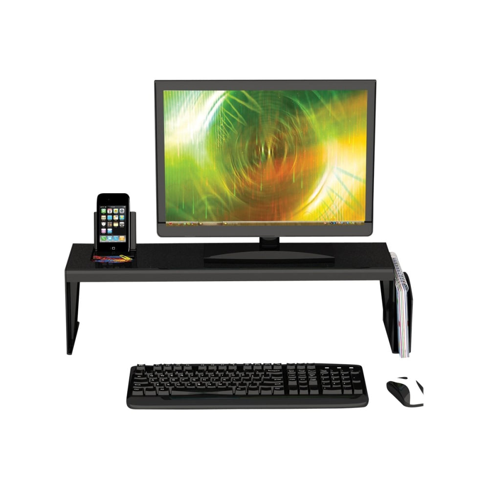 Deflecto Heavy-Duty Desk Shelf, 6 13/16inH x 25 5/8inW x 7inD, Black