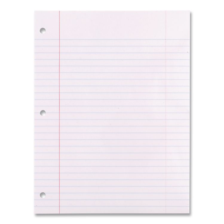 Filler Paper, 3-Hole, 8 X 10.5, Wide/legal Rule, 200/pack