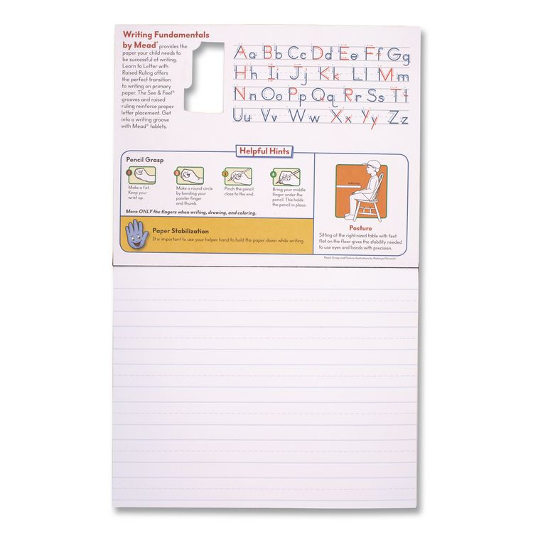 Learn to Letter Primary Journal with Raised Ruling, Manuscript Format, Orange/White/Blue Cover, (40) 10 x 8 Sheets