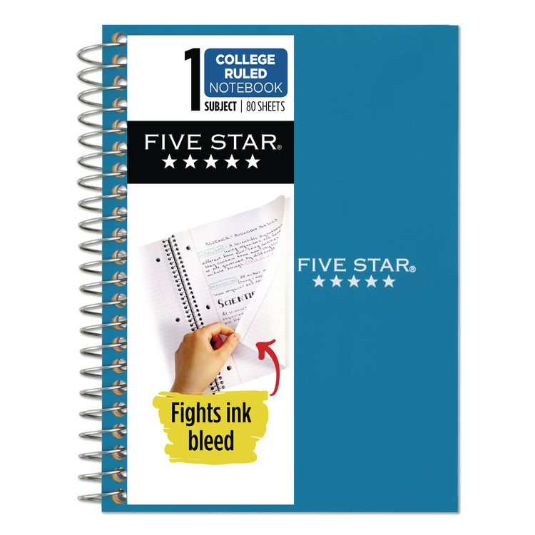 Wirebound Notebook, 1-Subject, Medium/College Rule, Randomly Assorted Cover Color, (80) 7 x 5.5 Sheets