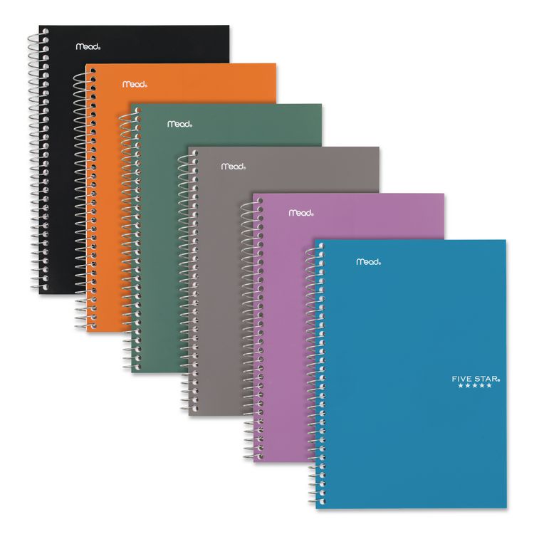 Wirebound Notebook, 2-Subject, Medium/College Rule, Randomly Assorted Cover Color, (80) 9.5 x 6 Sheets