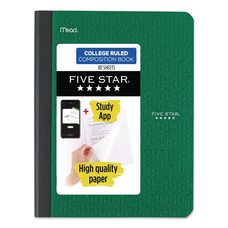 Composition Book, Medium/College Rule, Randomly Assorted Cover Color, (80) 9.75 x 7.5 Sheets