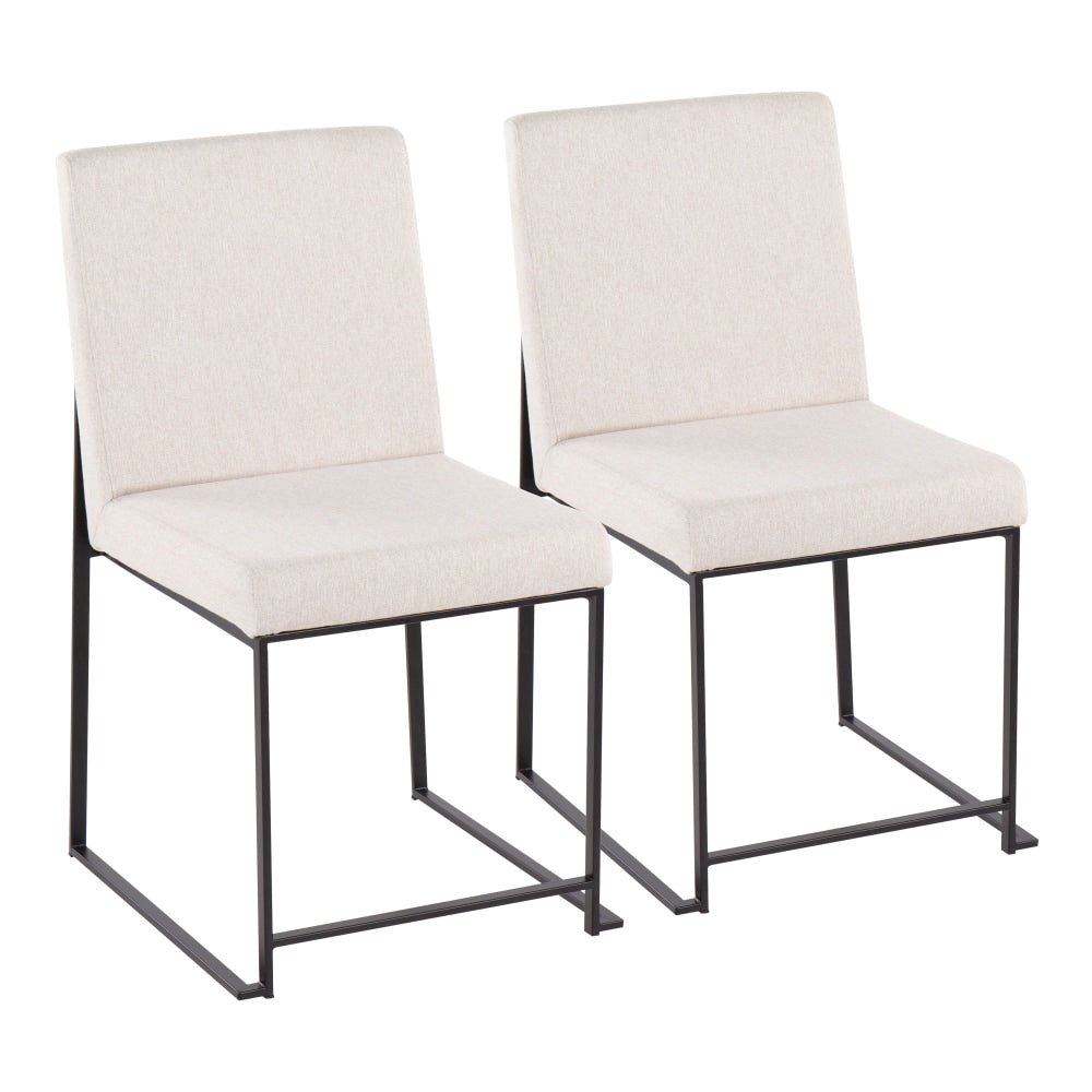 LumiSource High-Back Fuji Dining Chairs, Beige/Black, Set Of 2 Chairs