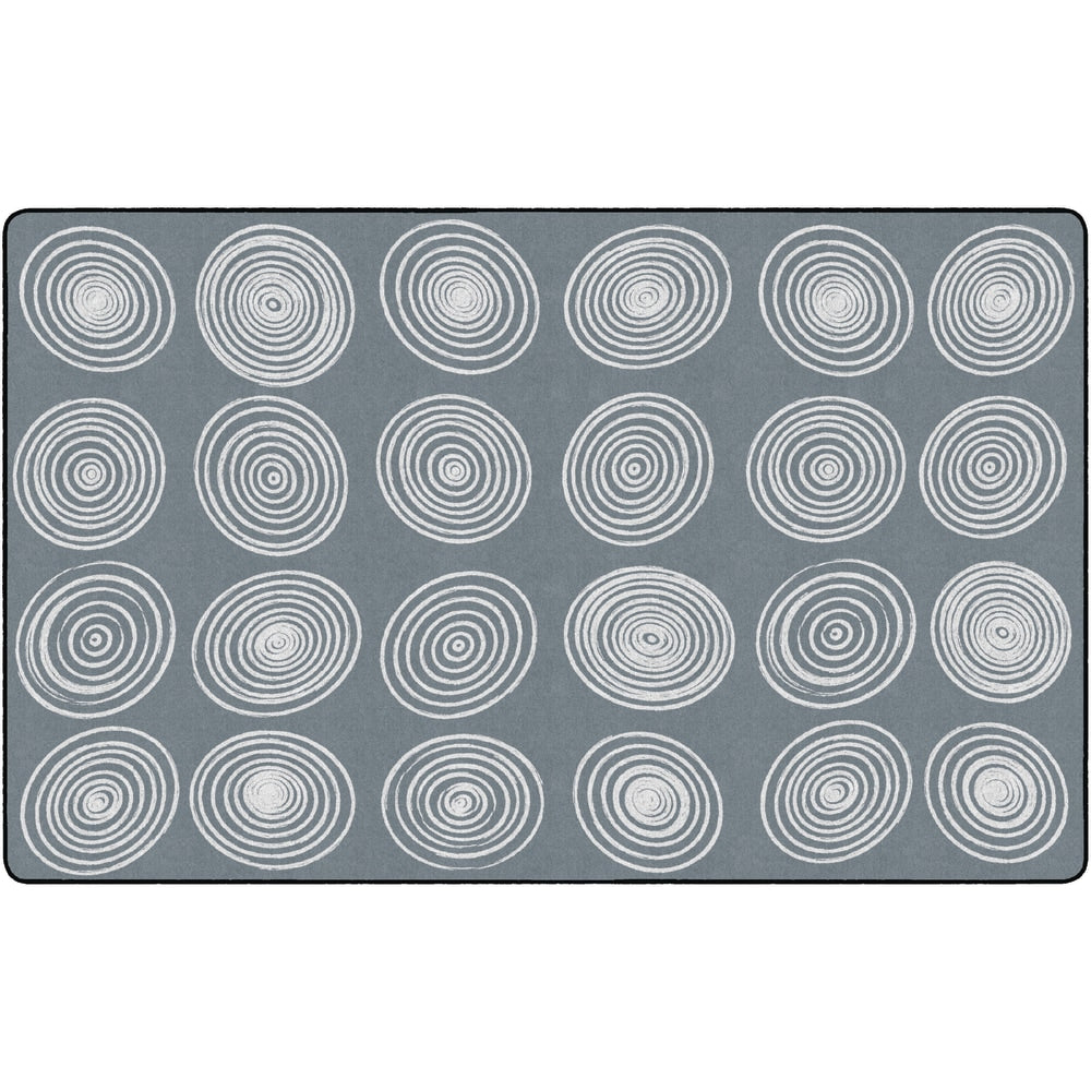 Flagship Carpets Circles Rug, Rectangle, 7ft 6in x 12ft, Gray/White