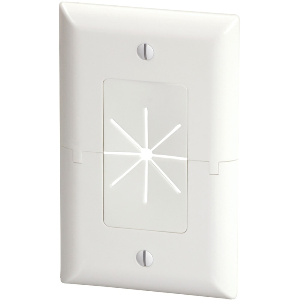 DataComm 45-0017-WH Split Plate with Flexible Opening (White) - White