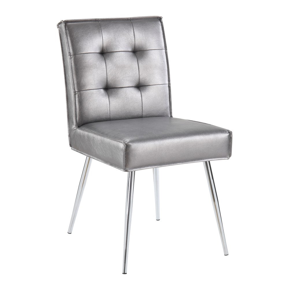 Ave Six Amity Tufted Dining Chair, Sizzle Pewter/Silver