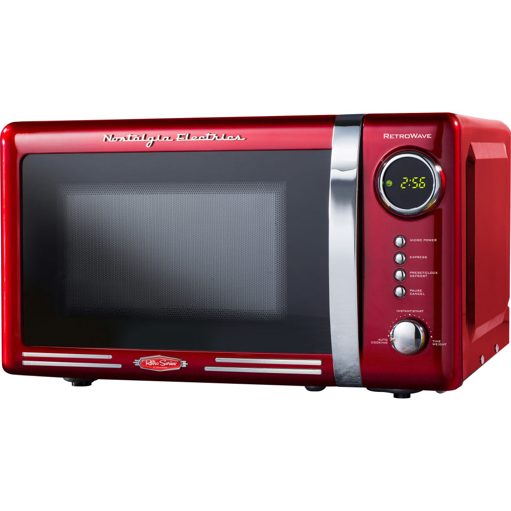 Nostalgia Electrics Retro 0.7 Cu Ft 700-Watt Countertop Microwave, Retro Red