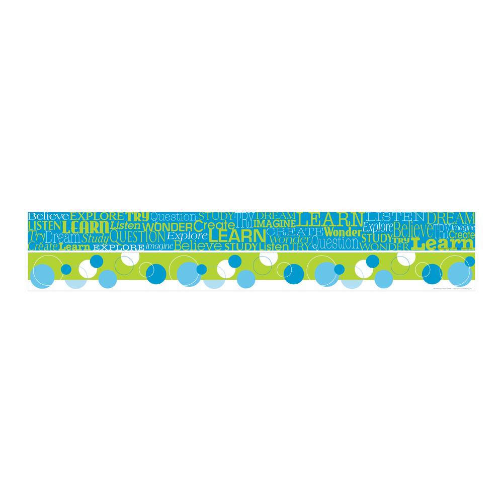 Barker Creek Double-Sided Straight-Edge Border Strips, 3in x 35in, Learn, Pack Of 12