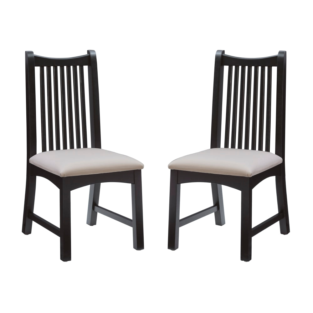 Linon Betsy Faux Leather Side Chairs, Beige/Black, Set Of 2 Chairs