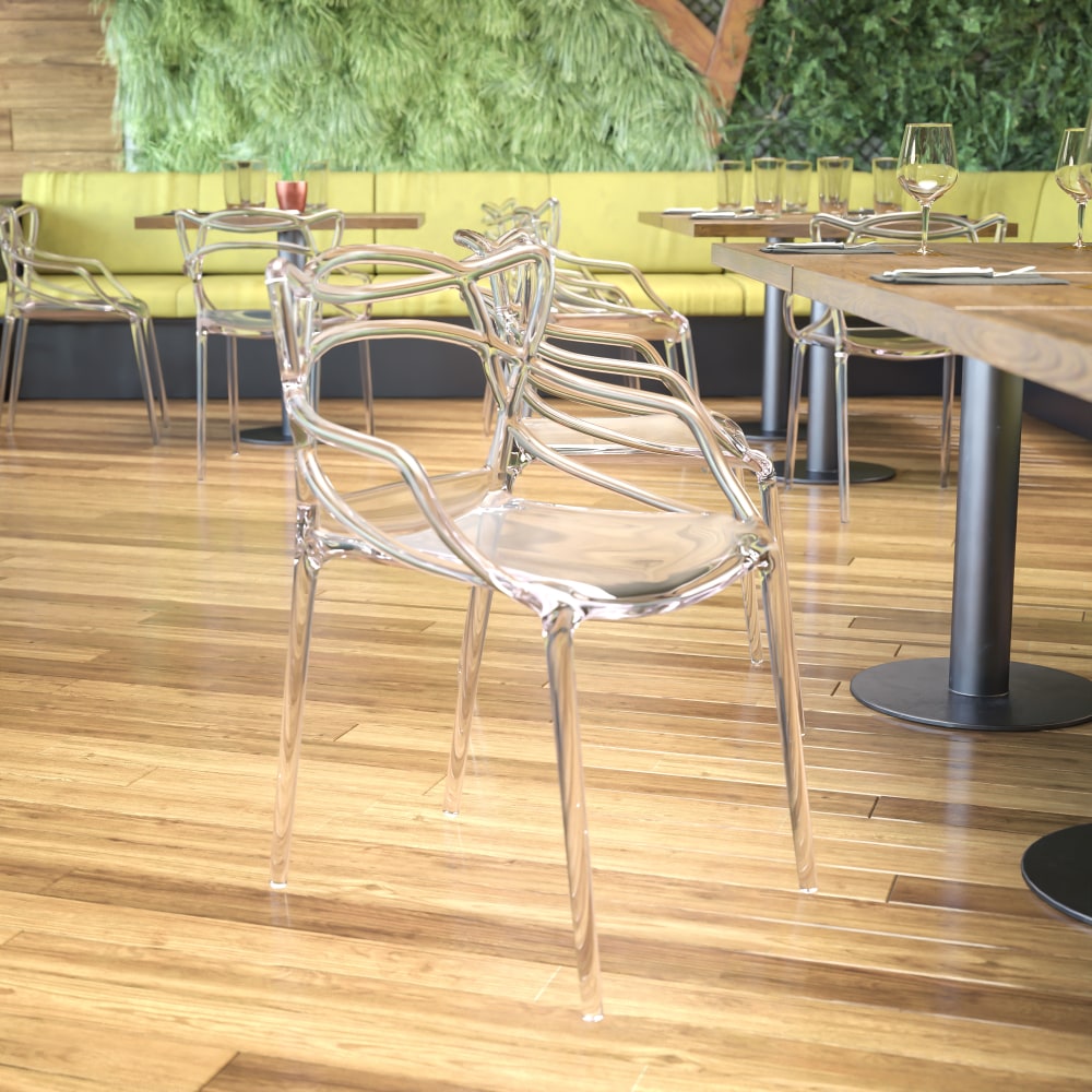 Flash Furniture Nesting Series Transparent Fluid Style Stacking Side Chair, Clear