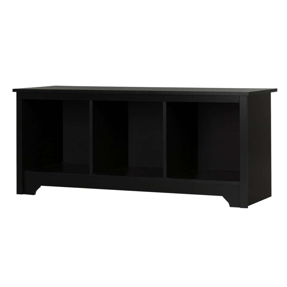 South Shore Vito Cubby Storage Bench, 19-3/4inH x 51-1/4inW x 16inD, Pure Black