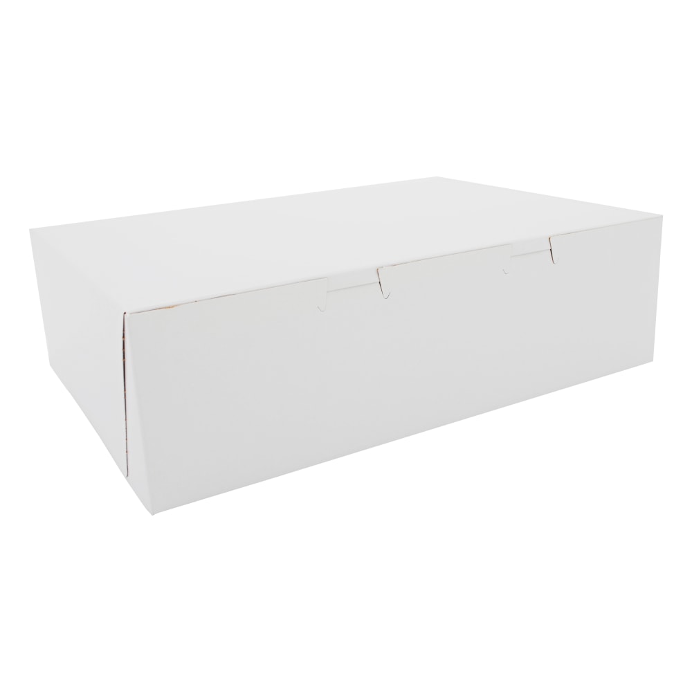 SCT Tuck-Top Bakery Boxes, 4inH x 14inW x 10inD, White, Pack Of 100 Boxes