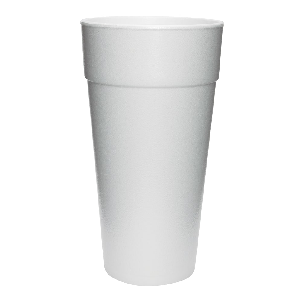 Dart Insulated Foam Cups, 24 Oz, White, 25 Cups Per Bag, Carton Of 20 Bags