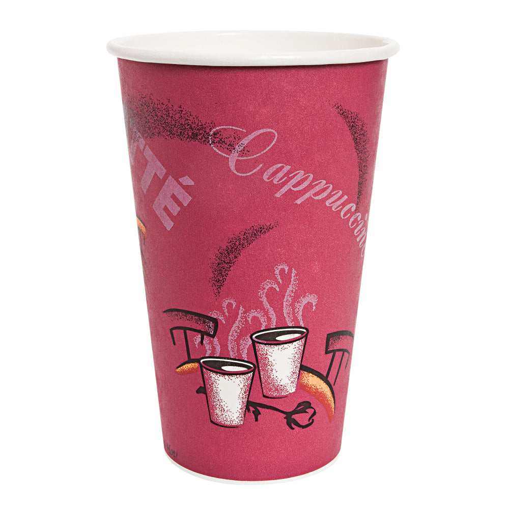 Solo Cup Bistro Design Hot Drink Cups, 16 Oz, Maroon, Carton Of 1,000