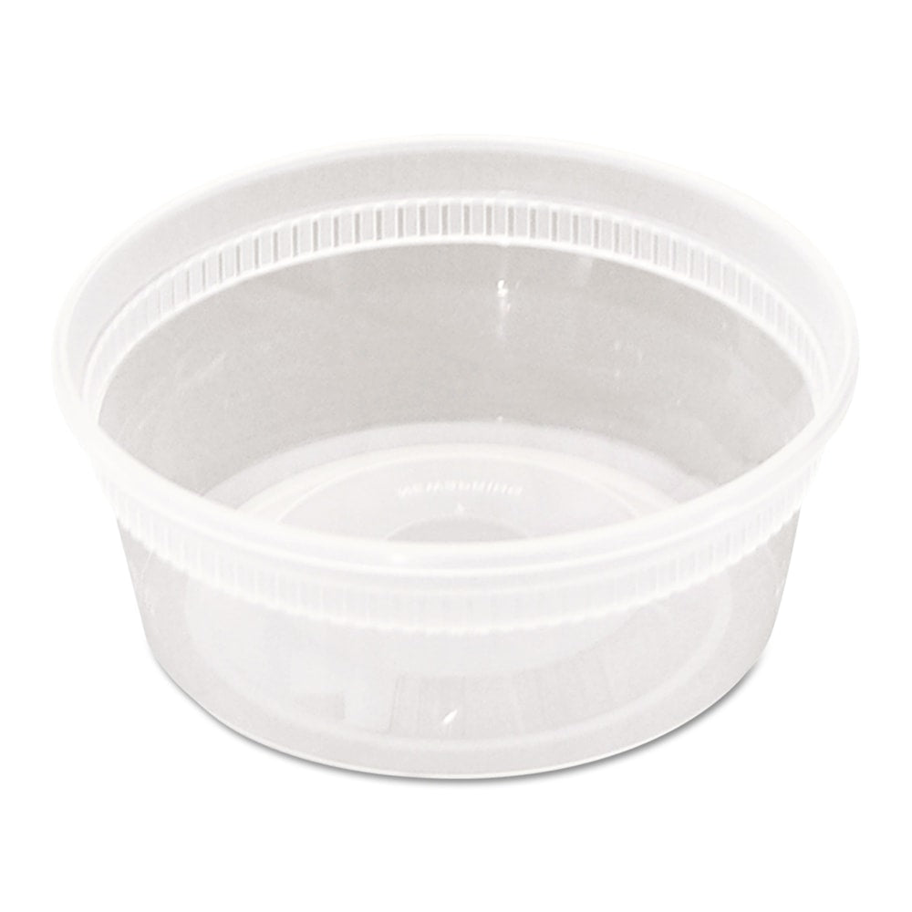 Pactiv DELItainer Microwavable Container Combos, 8 Oz, Clear, Pack Of 240