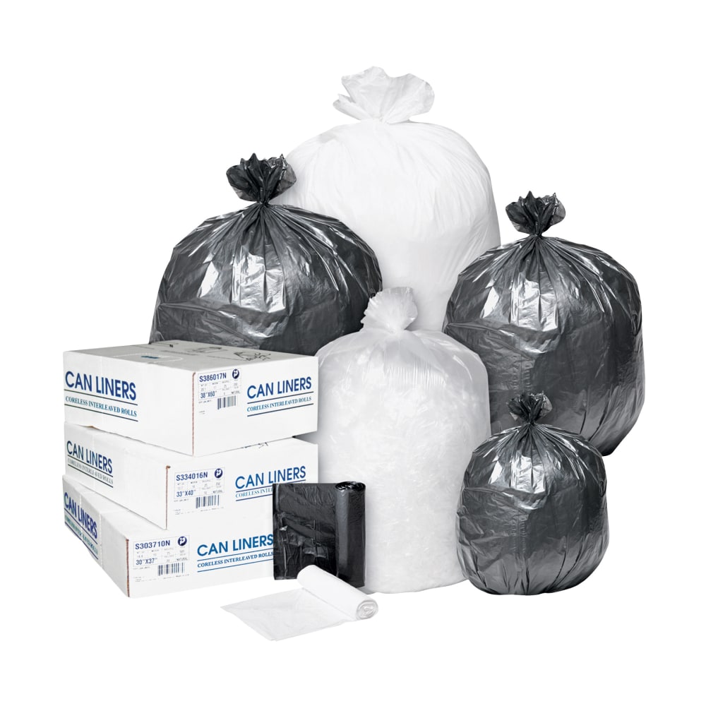 Integrated Bagging Systems High-Density 0.24-mil Can Liners, 18in x 17in, 4 Gallons, Clear, 50 Liners Per Roll, 40 Rolls Per Case