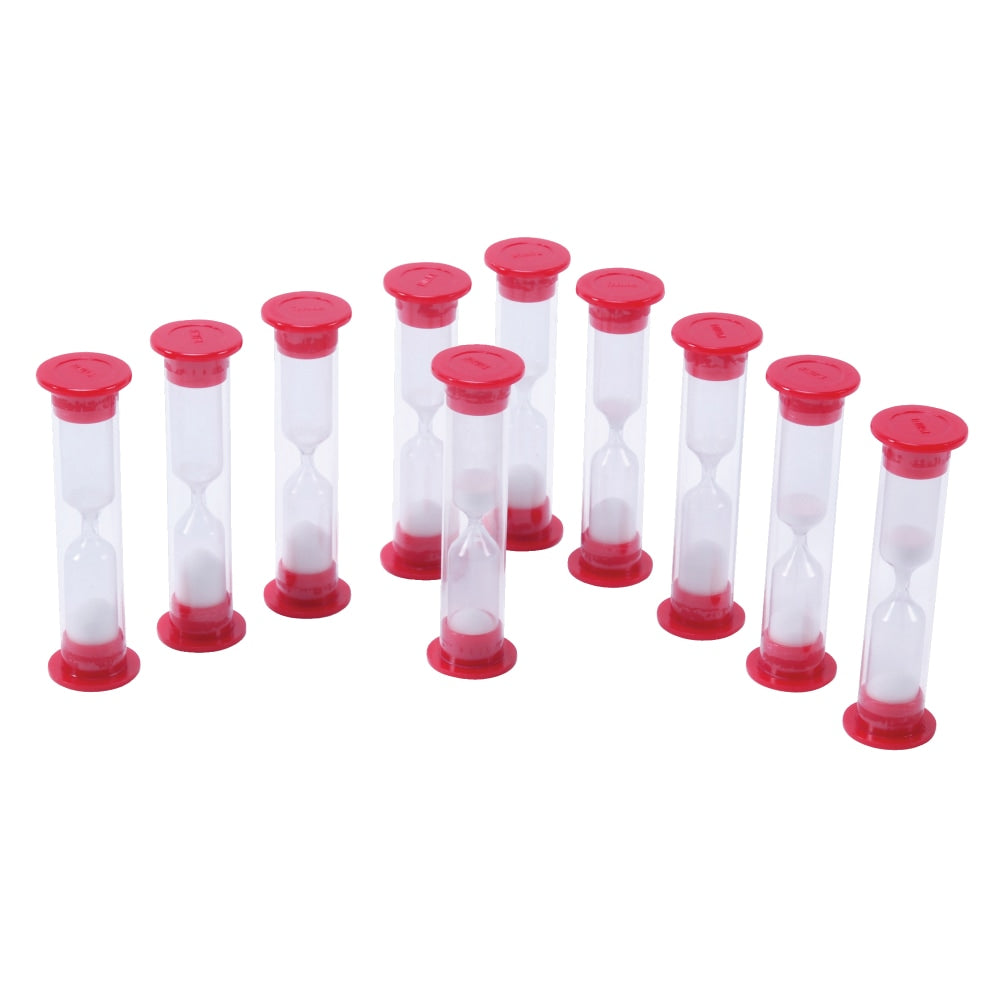 Learning Advantage 1-Minute Sand Timers, Red, Case Of 30