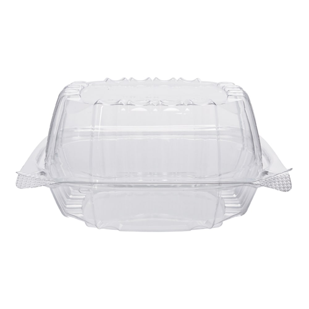 Dart ClearSeal Plastic Hinged Container, 6inH x 5.8inW x 3inD, Clear, Pack Of 125, Carton Of 2 Packs