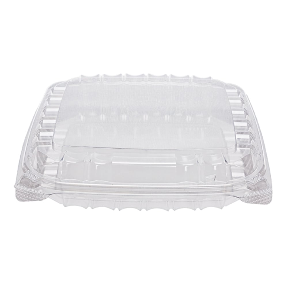 Dart ClearSeal Plastic Hinged Container, 8.3inH x 8.3inW x 3inD, Clear, Pack Of 125, Carton Of 2 Packs