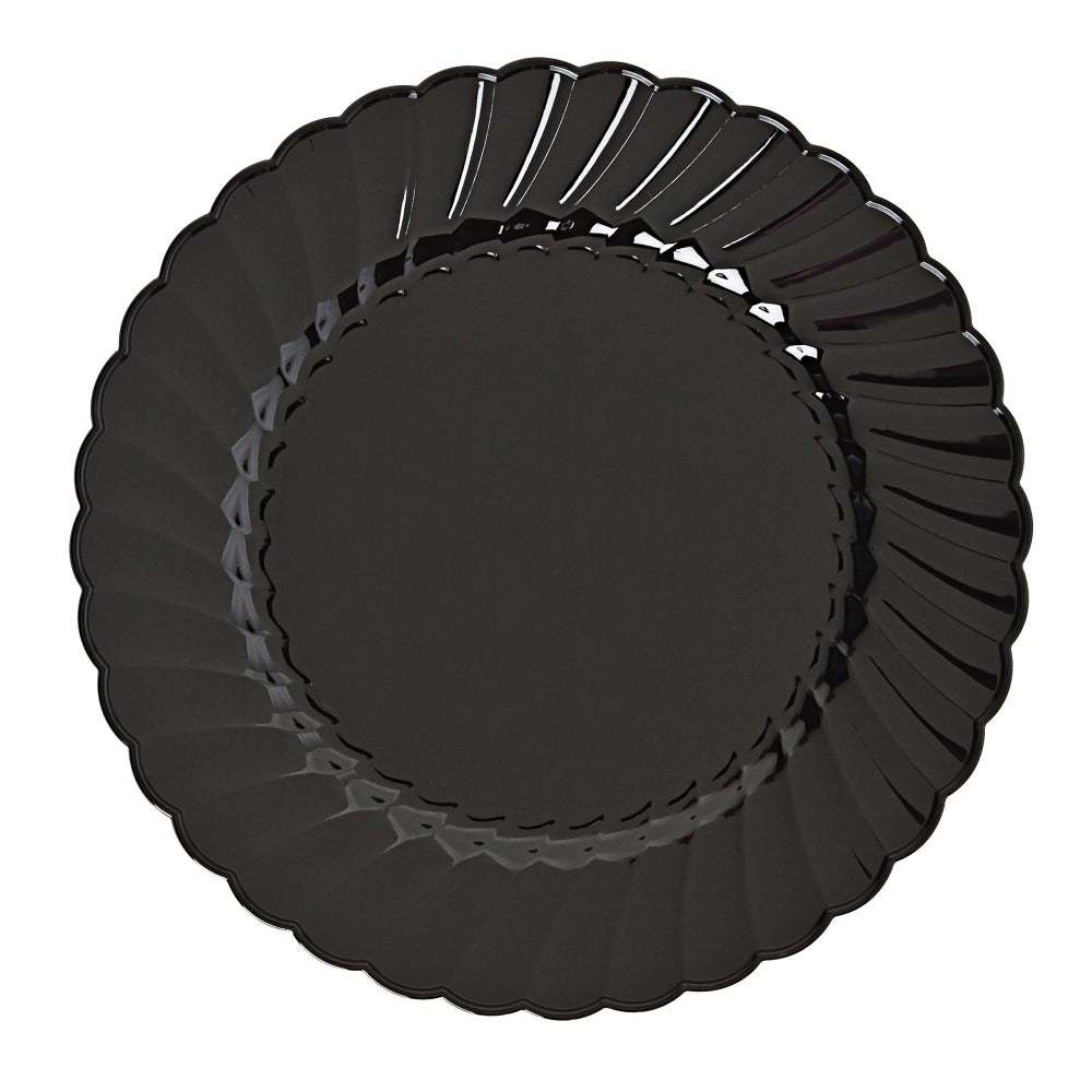 Classicware 6in Round Plate - 6in Diameter Plate - Polystyrene, Plastic - Disposable - Black - 180 Piece(s) / Carton