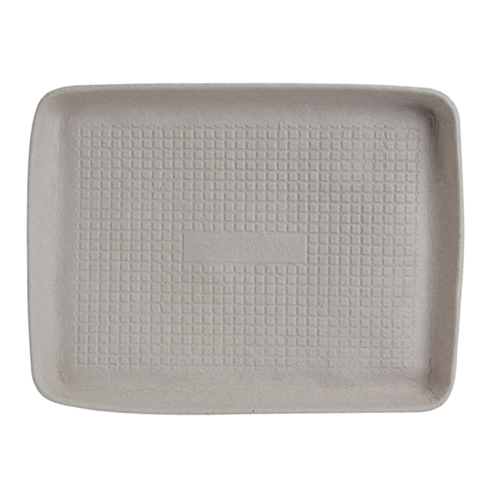 Chinet StrongHolder Rectangular Molded Fiber Food Trays, 9in x 12in, Beige, Pack Of 250 Trays