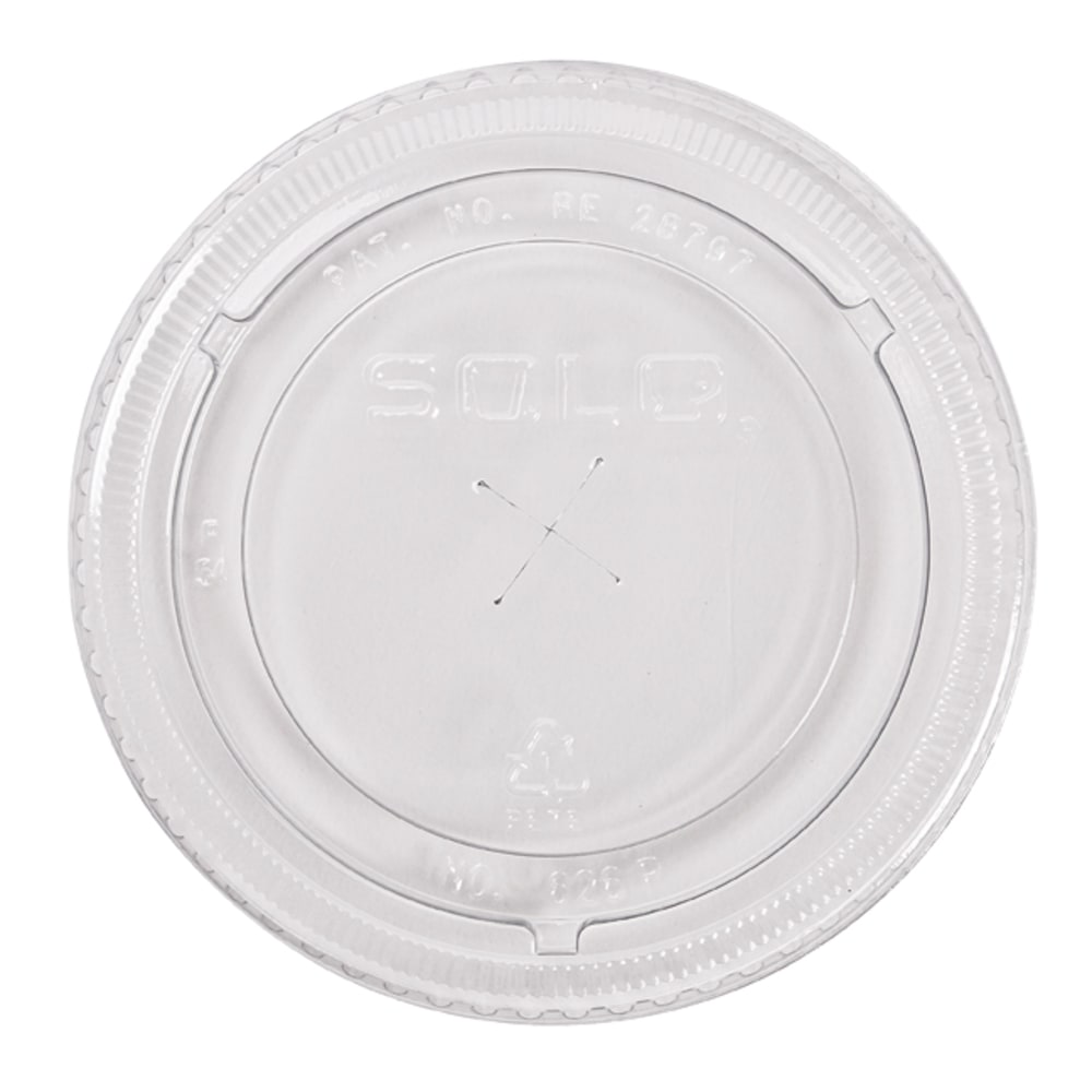 Solo Cup Straw-Slot Cold Cup Lids, Fits 9, 12 - 14 oz Cups, Clear, 10 sleeves of 100 lids each per Case, Sold by the Case